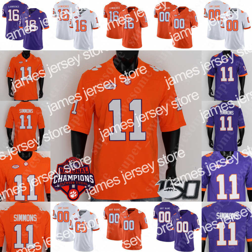 American College Football Wear CUSTOM Clemson Tigers Football Jersey Trevor Lawrence Travis Etienne Amari Rodgers Isaiah Simmons Tee Higgins Hunter Renfrow Desha, Purple-2019 patch
American College Football Wear CUSTOM Clemson Tigers Football Jersey Trevor Lawrence Travis Etienne Amari Rodgers Isaiah Simmons Tee Higgins Hunter Renfrow Desha, Purple-2019 patch