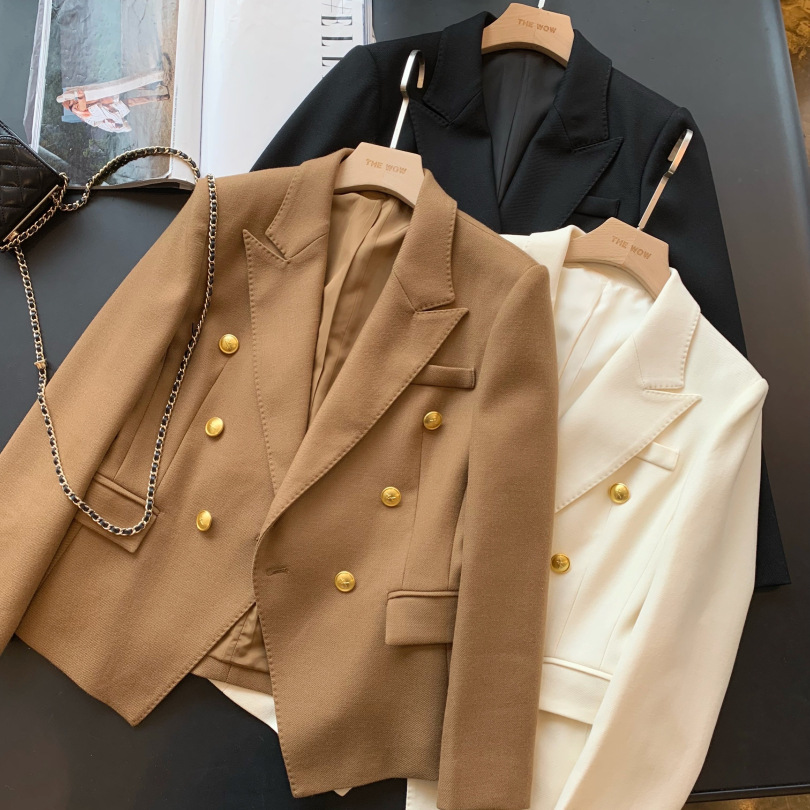 100% worsted wool gold Suits & Blazers buckle neat slim slim long-sleeved suit jacket autumn new, White
100% worsted wool gold Suits & Blazers buckle neat slim slim long-sleeved suit jacket autumn new, White