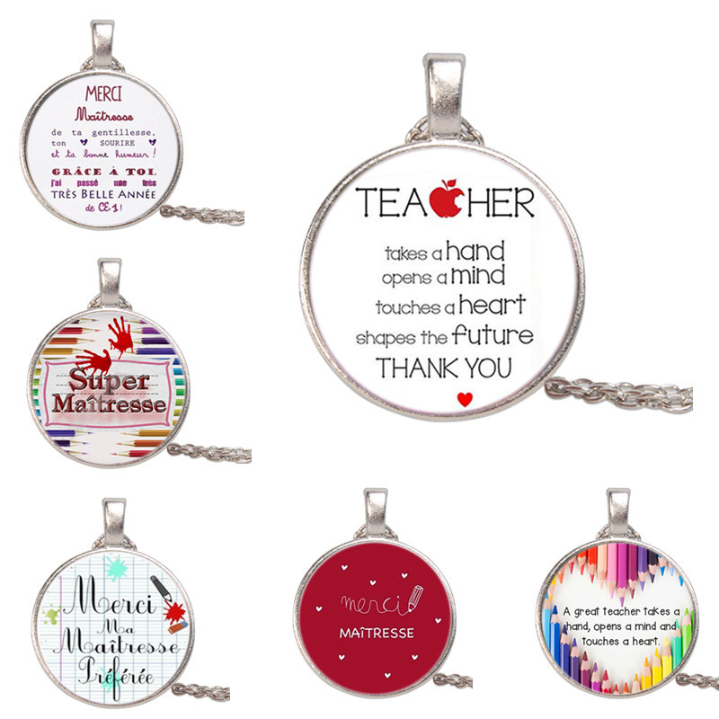 Fashion Teacher's Day Teacher Shaped Future Necklaces Multicolor Pendant Necklace Round Glass Pendant Thanksgiving Gift
Fashion Teacher's Day Teacher Shaped Future Necklaces Multicolor Pendant Necklace Round Glass Pendant Thanksgiving Gift