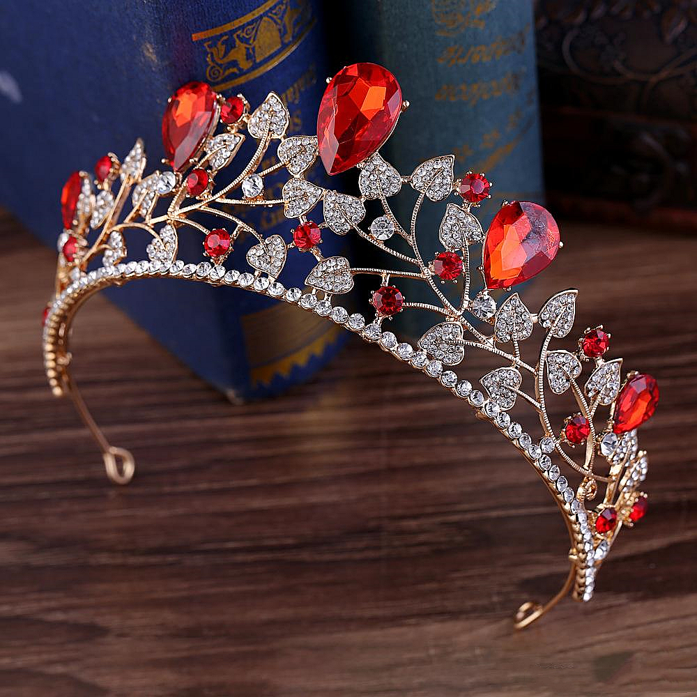 Shines Bridal Crowns Wedding Headpieces Vintage Diamante Pageant Leaves Crystal Tiaras Hairband Water Drop Goddess Rhnestone Prom Evening Party Hair J