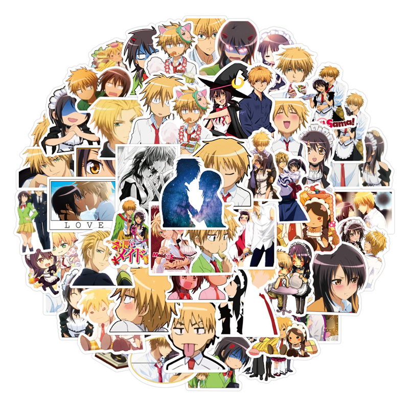 50PCS anime Maid Sama Stickers Ayuzawa Misaki usui takumi Graffiti Kids Toy Skateboard car Motorcycle Bicycle Sticker Decals Wholesale