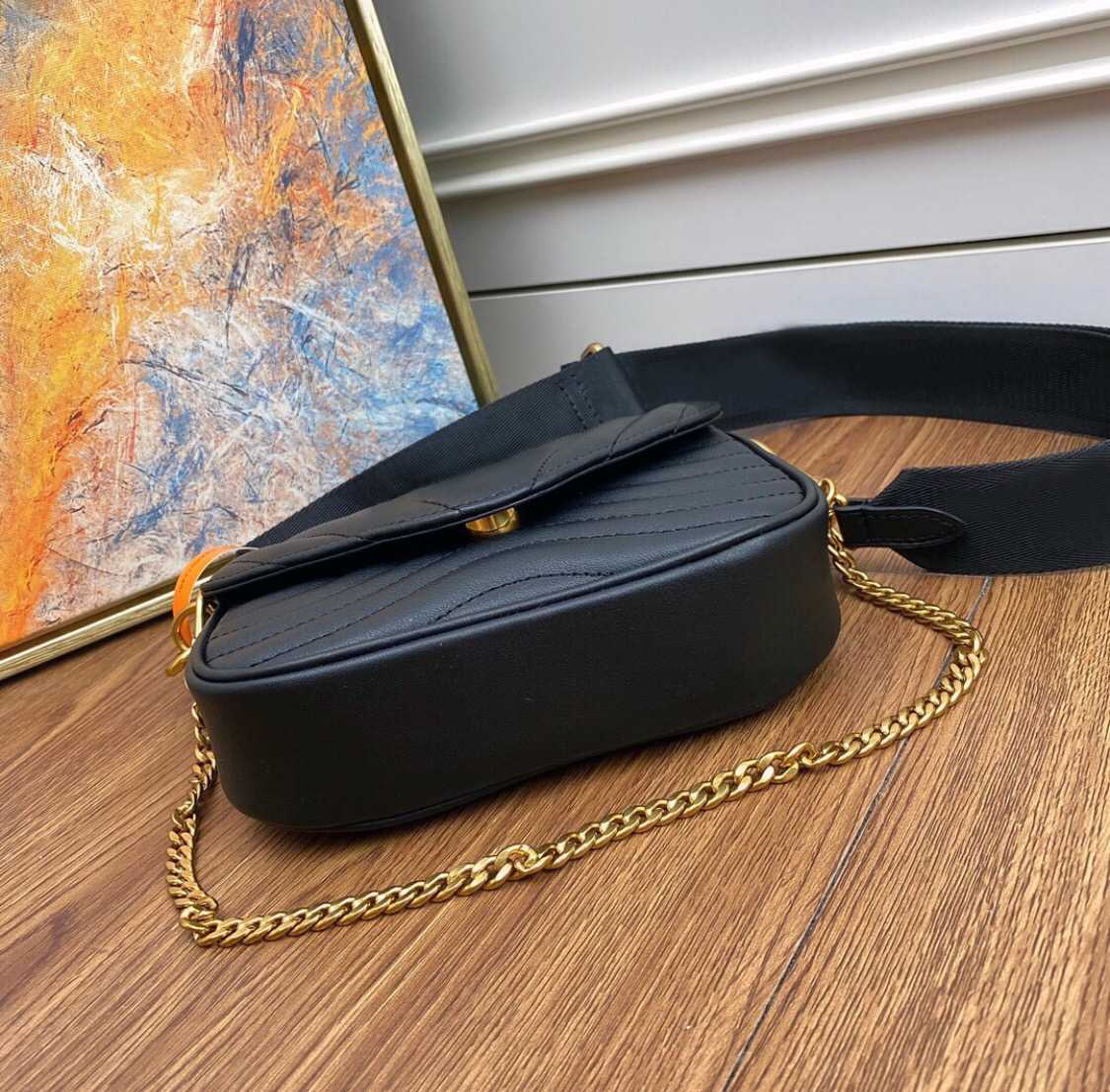 Leather Shoulder handbag Bags New womens purse Wave Genuine leather cross body bag twin set satchel handbags for men presbyopic mini package