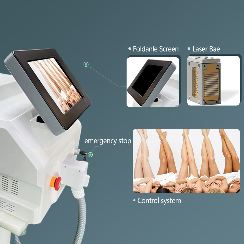 Depilation machine 808nm 755nm 1064nm diode laser hair removal equipment dark white skin use Germany DLAS bar intelligent operation system painless an
