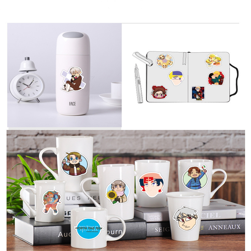 50PCS anime Axis Powers Hetalia Stickers APH Graffiti Kids Toy Skateboard car Motorcycle Bicycle Sticker Decals Wholesale