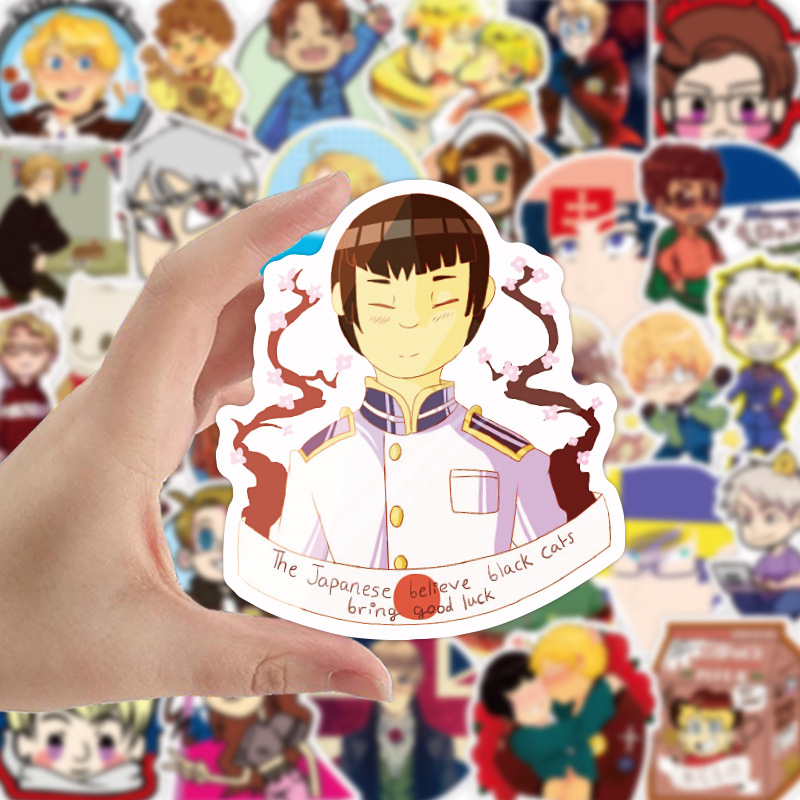 50PCS anime Axis Powers Hetalia Stickers APH Graffiti Kids Toy Skateboard car Motorcycle Bicycle Sticker Decals Wholesale