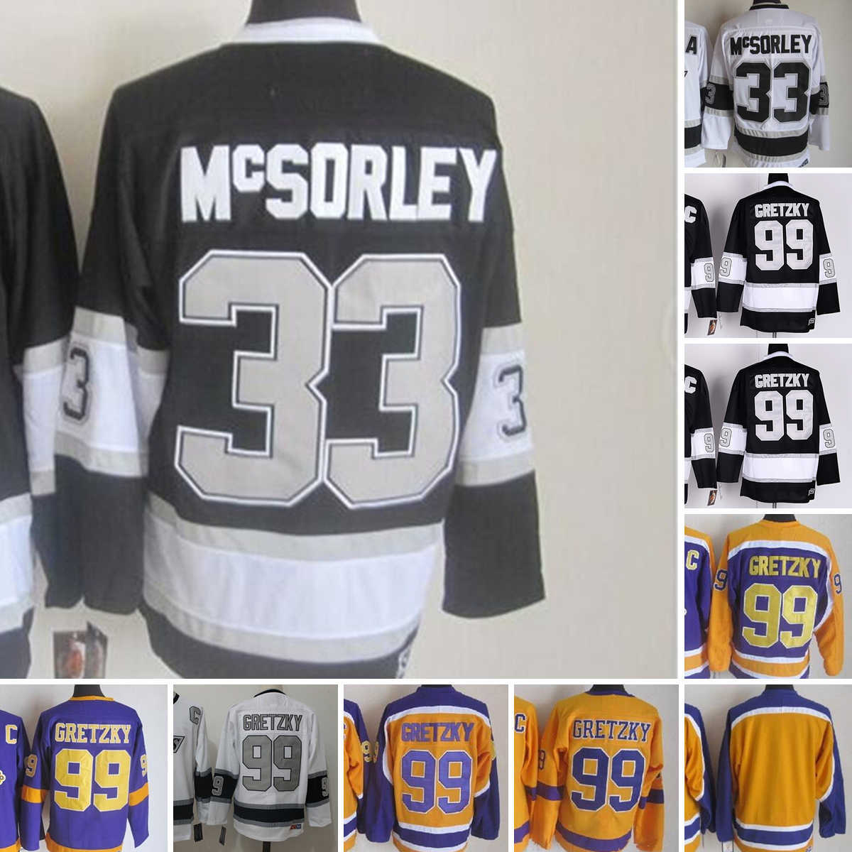 Movie CCM Vintage Ice Hockey 99 Wayne Gretzky Jerseys 33 Marty McSorley Embroidery Jersey Purple Yellow White Black Men, Aspicture
Movie CCM Vintage Ice Hockey 99 Wayne Gretzky Jerseys 33 Marty McSorley Embroidery Jersey Purple Yellow White Black Men, Aspicture