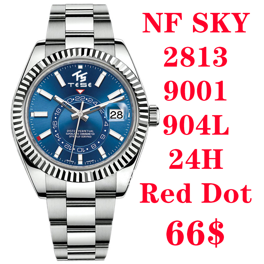 NF DR Luxury Female Mens Sports Watch Sky 2813 ETA 9001 Automatic Mechanical Multifunction Red Dot 24H Watch 904L 316L 42MM Watches Dual Time Zone Luminous Waterproof, As shown
NF DR Luxury Female Mens Sports Watch Sky 2813 ETA 9001 Automatic Mechanical Multifunction Red Dot 24H Watch 904L 316L 42MM Watches Dual Time Zone Luminous Waterproof, As shown