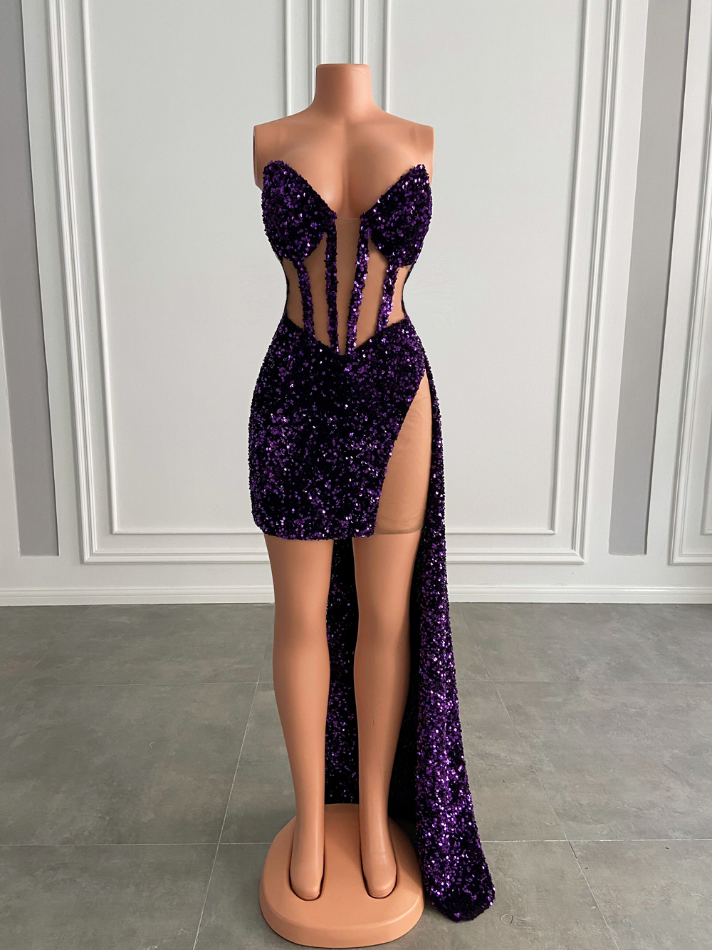 See Through Short Prom Dresses Sweetheart Sheer Mesh Sparkly Pink Sequined African Black Girls Women Cocktail Gown For Party Robe De Soiree Vestidos G