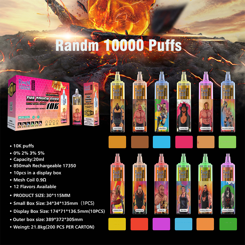 Original RandM Tornado 10000 Puffs Disposable E cigarettes Powerful Battery 0% 2% 3% 5% 20ml Prefilled Cartridge Mesh Coil RGB light Pen 12 Colors
Original RandM Tornado 10000 Puffs Disposable E cigarettes Powerful Battery 0% 2% 3% 5% 20ml Prefilled Cartridge Mesh Coil RGB light Pen 12 Colors