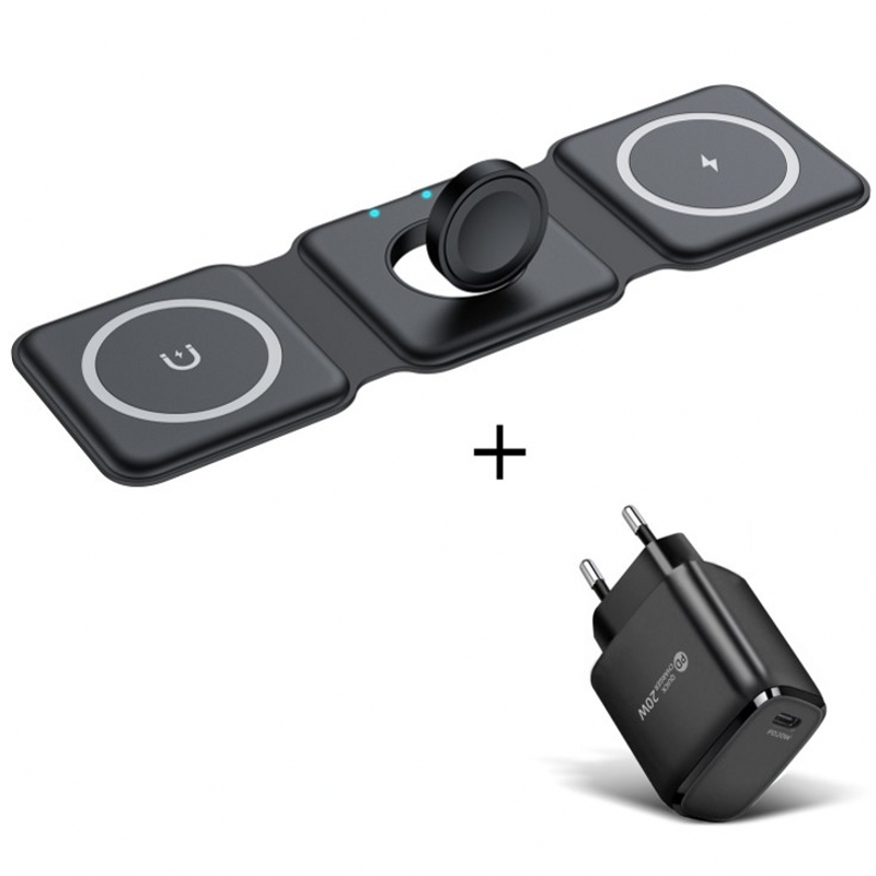3 in 1 Magnetic Wireless Charger Foldable Compact Fast Charging Device Phone Charger For Watch Headphone Mobile 20pcs/lot
3 in 1 Magnetic Wireless Charger Foldable Compact Fast Charging Device Phone Charger For Watch Headphone Mobile 20pcs/lot