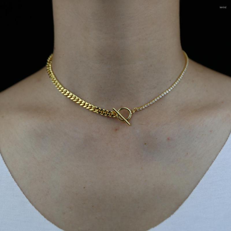 Choker 2022 Fashion Gold Color Half Cuban Link Chain Clear Cz Paved Tennis Toggle Clasp Women Simple Necklace Jewelry
Choker 2022 Fashion Gold Color Half Cuban Link Chain Clear Cz Paved Tennis Toggle Clasp Women Simple Necklace Jewelry