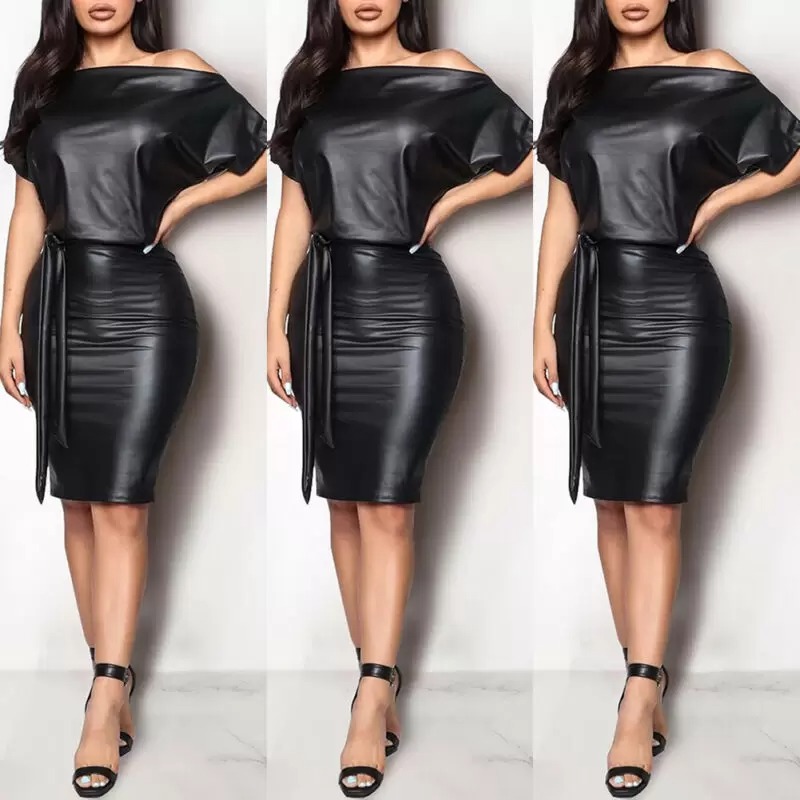Casual Dresses Black Asymmetrical Sexy Faux Leather Bodycon Dress Women Summer Long Sleeve Knee Length Pencil
Casual Dresses Black Asymmetrical Sexy Faux Leather Bodycon Dress Women Summer Long Sleeve Knee Length Pencil