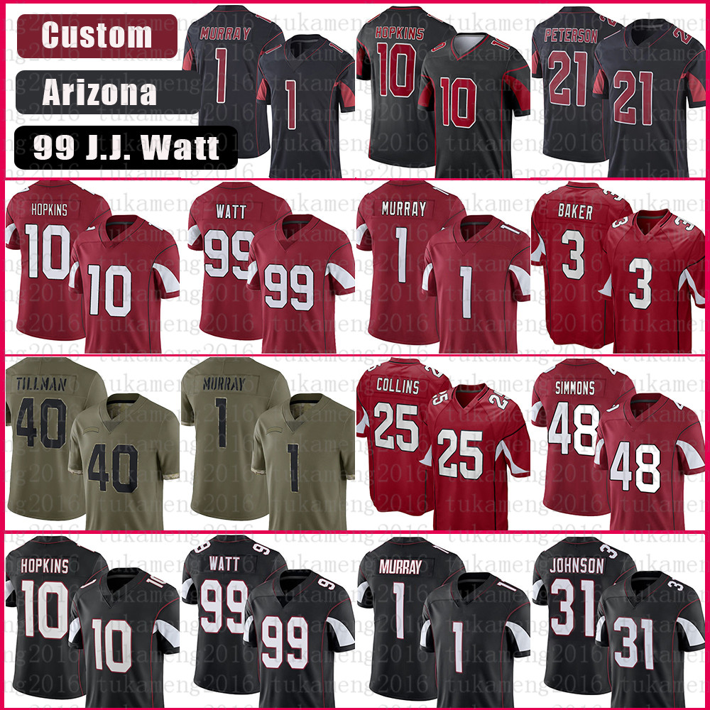 J.J. Watt Football Jersey Kyler Murray Budda Baker A.J. Green Isaiah Simmons Zach Ertz DeAndre Hopkins James Conner Rondale Moore Kelvin Beachum, 2021 youth size s-xl(hque)
J.J. Watt Football Jersey Kyler Murray Budda Baker A.J. Green Isaiah Simmons Zach Ertz DeAndre Hopkins James Conner Rondale Moore Kelvin Beachum, 2021 youth size s-xl(hque)