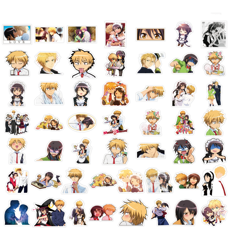 50PCS anime Maid Sama Stickers Ayuzawa Misaki usui takumi Graffiti Kids Toy Skateboard car Motorcycle Bicycle Sticker Decals Wholesale