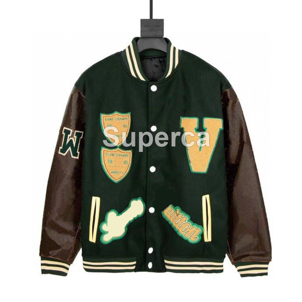 22FW Flocking Leather sleeves Baseball Jackets Coat Uniform Luxury Jacket Single Breasted Warm Jackets Couples Women Men Varsity Coats Men's Designer Clothing NFMV, Red
22FW Flocking Leather sleeves Baseball Jackets Coat Uniform Luxury Jacket Single Breasted Warm Jackets Couples Women Men Varsity Coats Men's Designer Clothing NFMV, Red