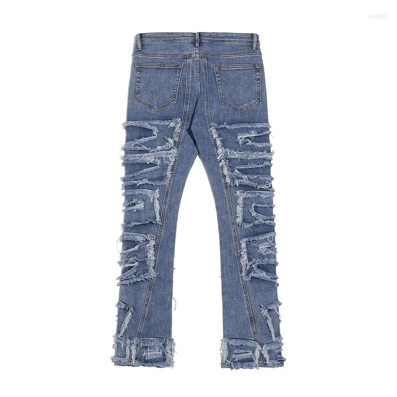 Men039s Jeans Denim Jean Retro Hole Ripped Distressed Straight Washed Harajuku Hip Hop Loose Trousers