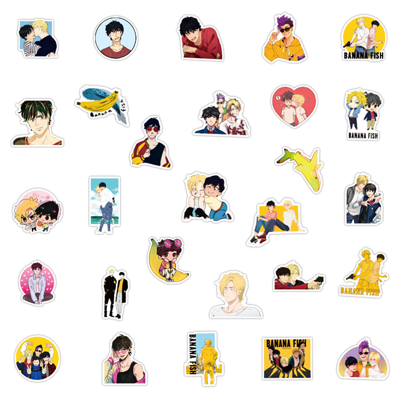 50PCS anime Banana Fish Stickers Japanese Anime Horror Killing Machine Graffiti Kids Toy Skateboard car Motorcycle Bicycle Sticker Decals Wholesale