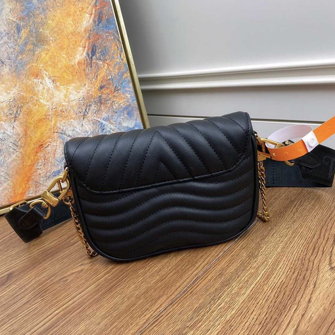 Leather Shoulder handbag Bags New womens purse Wave Genuine leather cross body bag twin set satchel handbags for men presbyopic mini package
