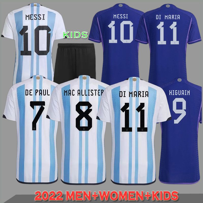 2022 2023 Argentina soccer Jersey 22/23 MESSIS MAC ALLISTER DYBALA DI MARIA MARTINEZ DE PAUL MARADONA kids kit Men women football shirt Fans player Version
2022 2023 Argentina soccer Jersey 22/23 MESSIS MAC ALLISTER DYBALA DI MARIA MARTINEZ DE PAUL MARADONA kids kit Men women football shirt Fans player Version