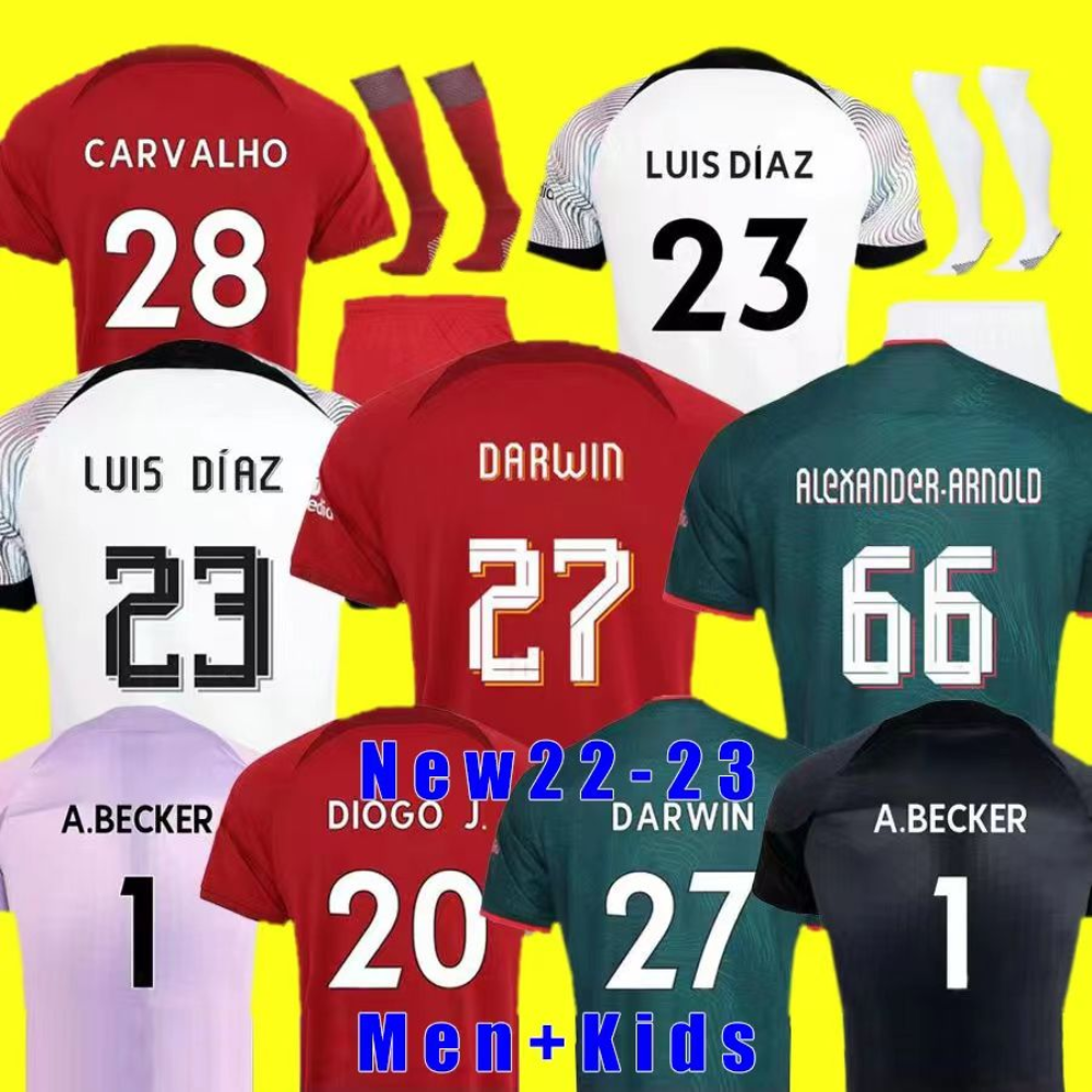 22 23 soccer jerseys home away 3rd DARWIN 2022 Thailand Mohamed Diogo Luis DIaz Alexander Arnold football kit tops shirts men kids uniform, 2023 home men player
22 23 soccer jerseys home away 3rd DARWIN 2022 Thailand Mohamed Diogo Luis DIaz Alexander Arnold football kit tops shirts men kids uniform, 2023 home men player