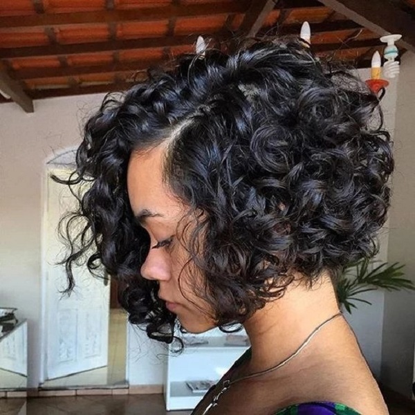Synthetic Wig Wigs female short curly hair partial Women Small curly