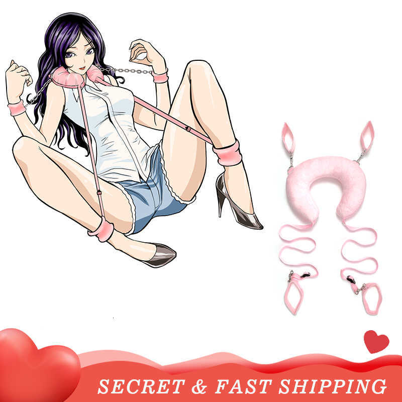 Massager bondage Home Furniture y Bondage Leg Open Restraints Neck Handcuffs Ankle Cuff Straps Erotic Toys for Bed Room Sexshop