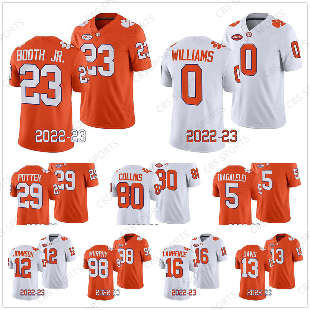 Tigers Trevor Lawrence College Football Jersey Clemson Xavier Thomas K.J. Henry Tee Higgins Jackson Carman Derion Kendrick Kyler McMichael Mens Womens Kids, As shown in illustration
Tigers Trevor Lawrence College Football Jersey Clemson Xavier Thomas K.J. Henry Tee Higgins Jackson Carman Derion Kendrick Kyler McMichael Mens Womens Kids, As shown in illustration