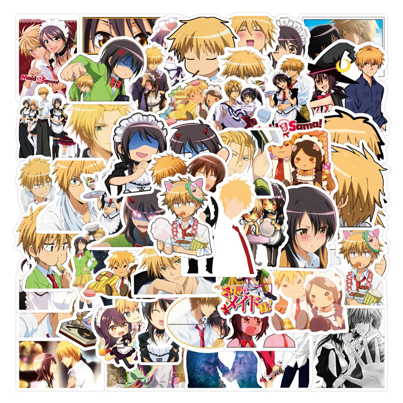 50PCS anime Maid Sama Stickers Ayuzawa Misaki usui takumi Graffiti Kids Toy Skateboard car Motorcycle Bicycle Sticker Decals Wholesale
