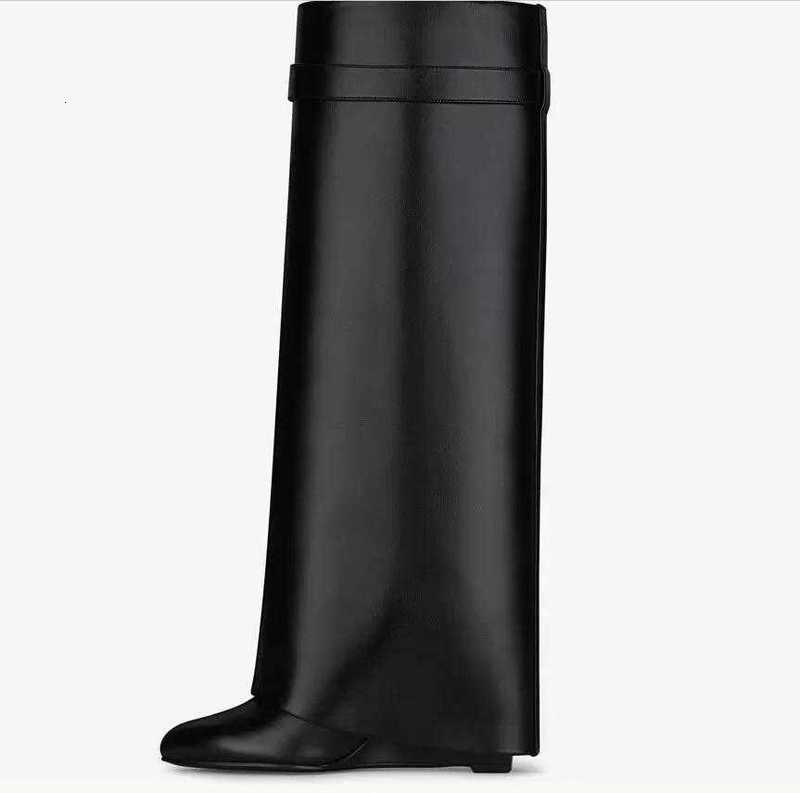 Boots Knee Leather Silver Gold Finish Asymmetrical Metal Padlock Clad Wedge Almond Shaped Toe Heel Height Ss Shark Lock, 2# shoe box
Boots Knee Leather Silver Gold Finish Asymmetrical Metal Padlock Clad Wedge Almond Shaped Toe Heel Height Ss Shark Lock, 2# shoe box