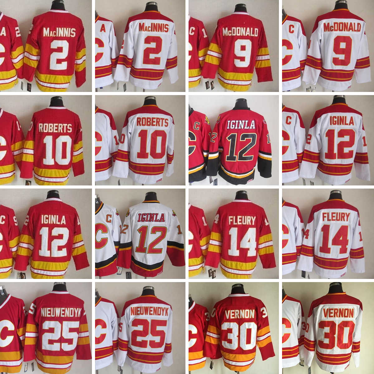 1972-1999 Movie Retro CCM Hockey Jersey Embroidery 12 Jarome Iginla 2 Al Macinnis 9 Lanny McDonald 10 Gary Roberts 14 Theoren Fleury 25 Joe Nieuwendyk 30 Mike Vernon, Aspicture
1972-1999 Movie Retro CCM Hockey Jersey Embroidery 12 Jarome Iginla 2 Al Macinnis 9 Lanny McDonald 10 Gary Roberts 14 Theoren Fleury 25 Joe Nieuwendyk 30 Mike Vernon, Aspicture