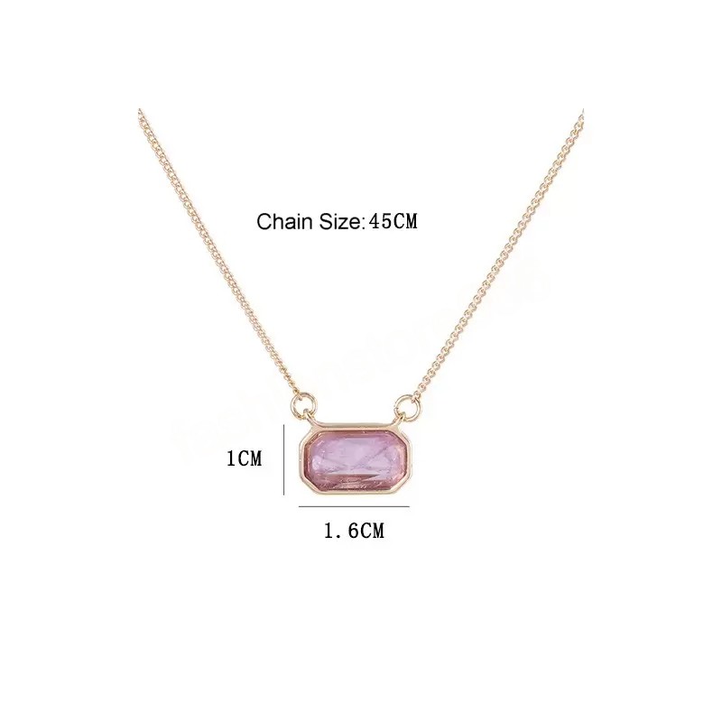 Sweet Candy Color Ins Style Natural Stone Pendant 18K Gold Plated Necklace for Women Gift