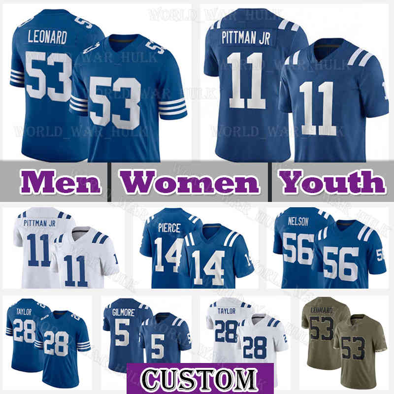 53 Shaquille Leonard Football Jersey Darius 14 Alec Pierce Indianapolis Colts Jonathan Taylor Kenny Moore II 11 Michael Pittman Jr. Stephon Gilmore DeForest Buckner, Custom women (w y)
53 Shaquille Leonard Football Jersey Darius 14 Alec Pierce Indianapolis Colts Jonathan Taylor Kenny Moore II 11 Michael Pittman Jr. Stephon Gilmore DeForest Buckner, Custom women (w y)