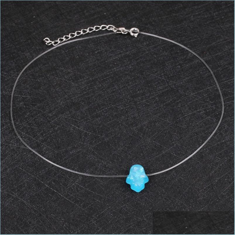 Pendant Necklaces Blue Opal Hamsa Necklace White Pink Hand Fatima Pendant Necklaces Clear String New Chain Choker For Women Fashion J Dhk1H
Pendant Necklaces Blue Opal Hamsa Necklace White Pink Hand Fatima Pendant Necklaces Clear String New Chain Choker For Women Fashion J Dhk1H