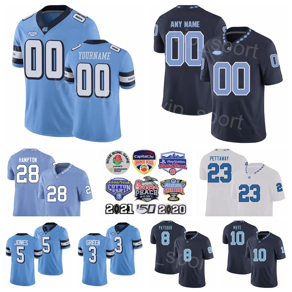 NCAA College Football North Carolina Tar Heels Jersey 10 Drake Maye 28 Omarion Hampton 23 George Pettaway 8 Paysour 5 JJ Jones 3 Antoine Green University Embroidery, Blue
NCAA College Football North Carolina Tar Heels Jersey 10 Drake Maye 28 Omarion Hampton 23 George Pettaway 8 Paysour 5 JJ Jones 3 Antoine Green University Embroidery, Blue