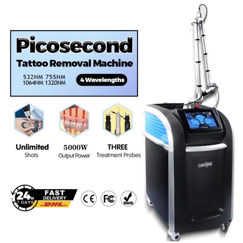 picosecond q switch laser tattoo removal pico lazer picocare for scar chloasma FDA CE approved 755nm 1064nm 532nm 1320nm Unlimit Shots