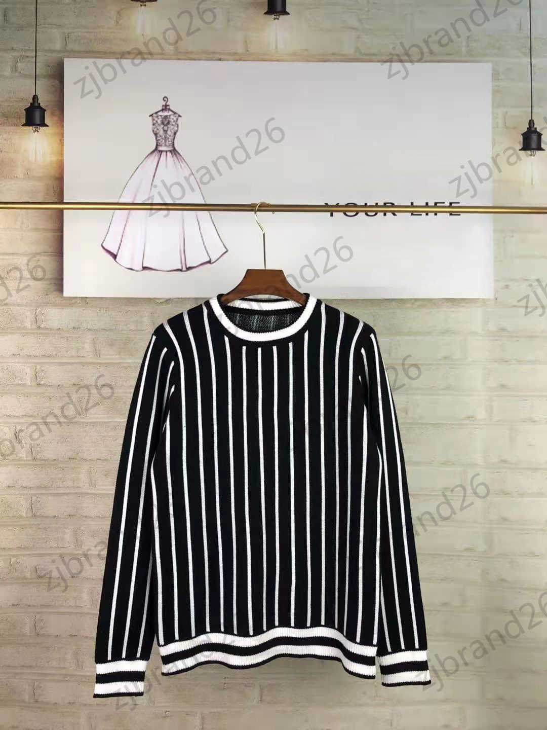 Brand Sweater Womens Sweater Full Body Vertical Stripes Regular Knitwear Back Letter Logo Ornament Pullover Knitted Sweaters Tops Joker Loose Women Apparel, 12
Brand Sweater Womens Sweater Full Body Vertical Stripes Regular Knitwear Back Letter Logo Ornament Pullover Knitted Sweaters Tops Joker Loose Women Apparel, 12