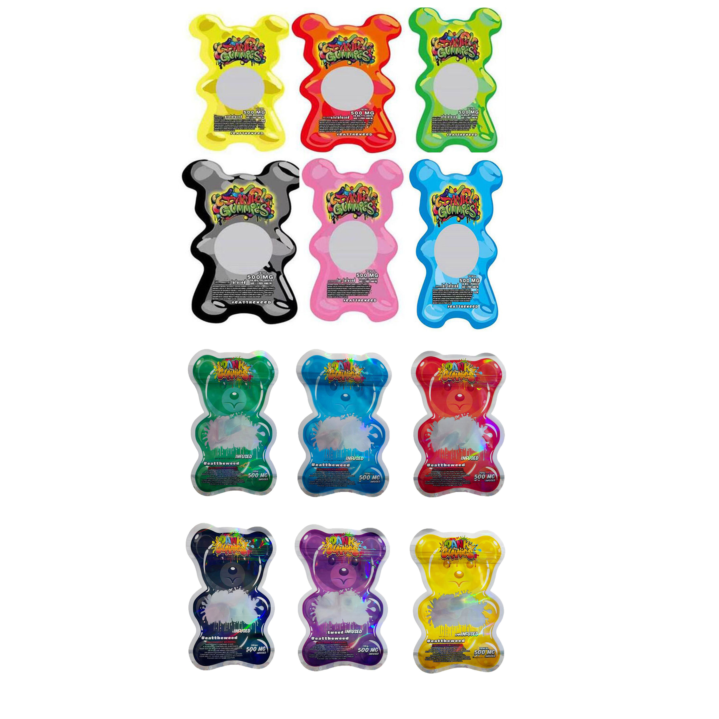 Special shaped Bears Bags Wholesale Edibles Dank Gummies 500mg Gummy Bag Worms Cubes Packaging edible Mylar bagss
Special shaped Bears Bags Wholesale Edibles Dank Gummies 500mg Gummy Bag Worms Cubes Packaging edible Mylar bagss