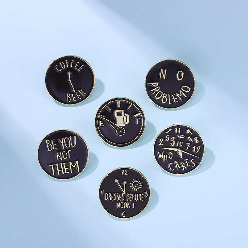 Stylish Coffee Clock Shape Brooch Pins Women Female Alloy Badges Round Paint Lettering Enamel Brooches For Jewelry Gift
Stylish Coffee Clock Shape Brooch Pins Women Female Alloy Badges Round Paint Lettering Enamel Brooches For Jewelry Gift