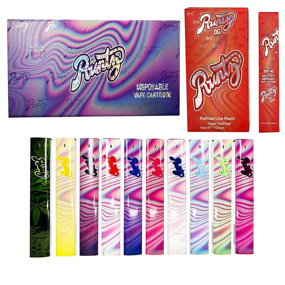 Runtz Disposable Vape Pens 280mah Rechargeable Battery 1.0ml Empty Vaporizer Pods Ceramic Coil Cartridges E cigarettes carts with packaging 10 colour
Runtz Disposable Vape Pens 280mah Rechargeable Battery 1.0ml Empty Vaporizer Pods Ceramic Coil Cartridges E cigarettes carts with packaging 10 colour
