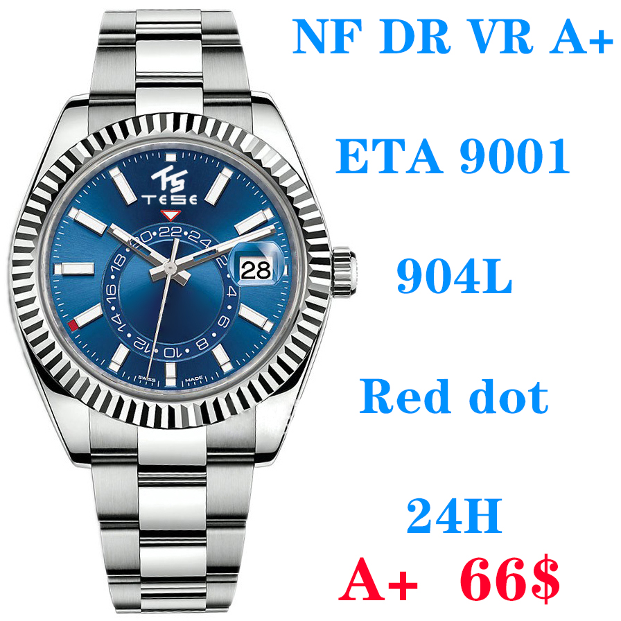 NF DR VR Luxury Men Women Sport Watch Sky Red Dot 24H Multi function 2813 ETA 9001 Automatic Mechanical Business 904L watch dual time zone luminous waterproof Dweller, White
NF DR VR Luxury Men Women Sport Watch Sky Red Dot 24H Multi function 2813 ETA 9001 Automatic Mechanical Business 904L watch dual time zone luminous waterproof Dweller, White