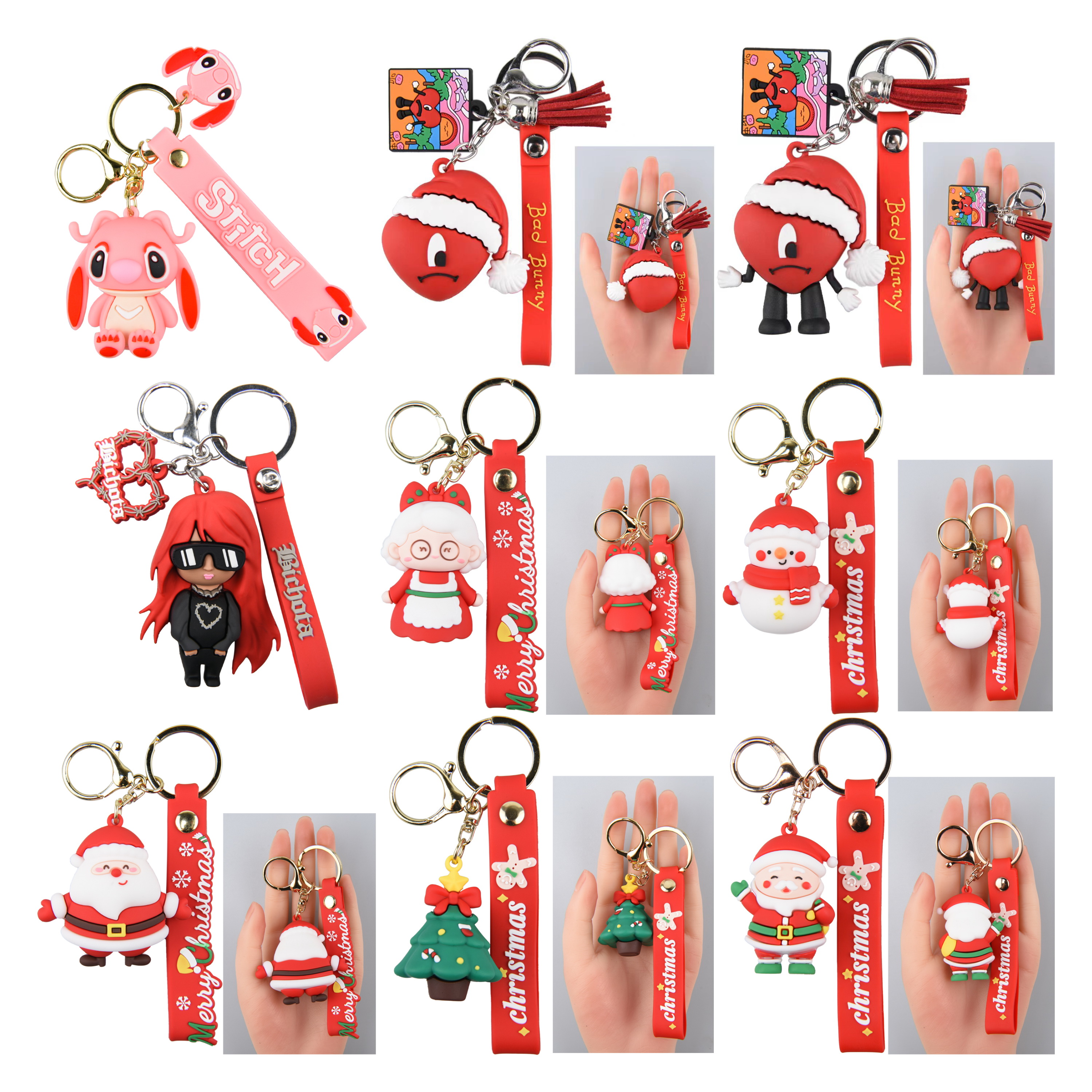 3D Bad Bunny & christmase Keyrings badbunny Soft PVC Keyring Accessories CrocCharms Keychain Croc Keychain Wholesale christmas gift for woman and child
3D Bad Bunny & christmase Keyrings badbunny Soft PVC Keyring Accessories CrocCharms Keychain Croc Keychain Wholesale christmas gift for woman and child