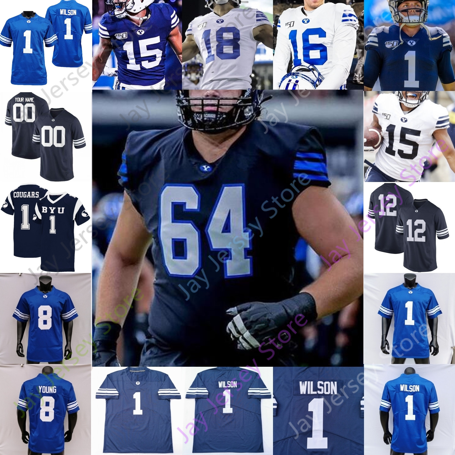 BYU Cougars Football Jersey NCAA College Jaren Hall Zach Wilson Christopher Brooks Hill Young Bywater Epps Nacua Tooley Nelson Roberts Katoa Davis Cosper Rex Holker, Navy i
BYU Cougars Football Jersey NCAA College Jaren Hall Zach Wilson Christopher Brooks Hill Young Bywater Epps Nacua Tooley Nelson Roberts Katoa Davis Cosper Rex Holker, Navy i