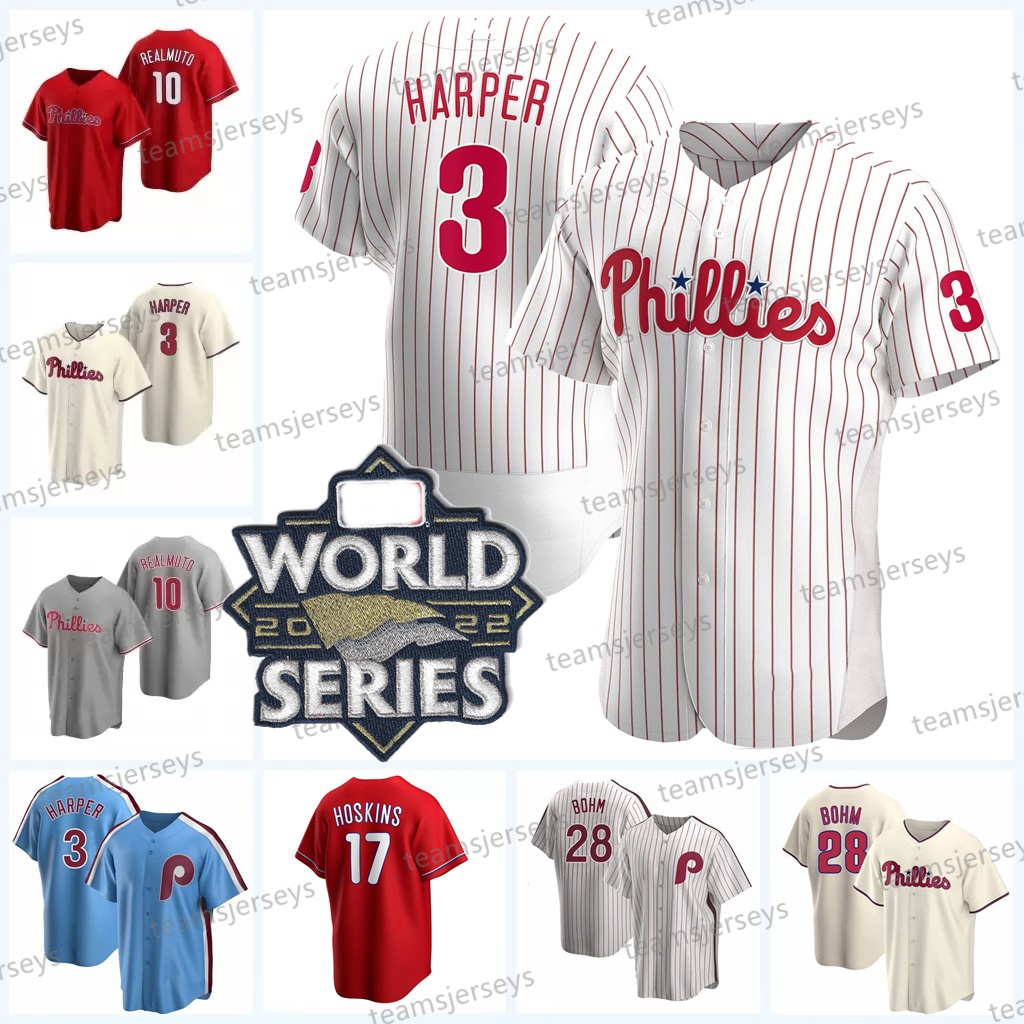 Phillies Harper Rhys Hoskins 2022 World Series Jersey Nick Castellanos Philadelphia Bryce Kyle Schwarber Aaron Nola J.T. Realmuto Matt Vierling Alec Bohm Wheeler, Light blue men
Phillies Harper Rhys Hoskins 2022 World Series Jersey Nick Castellanos Philadelphia Bryce Kyle Schwarber Aaron Nola J.T. Realmuto Matt Vierling Alec Bohm Wheeler, Light blue men