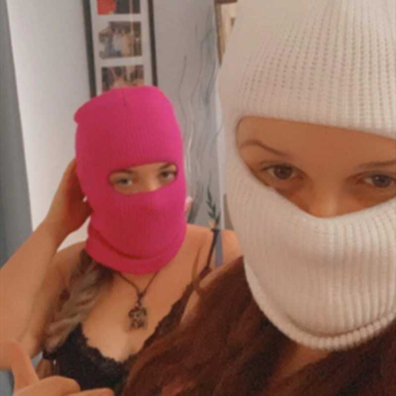 Caps Masks Cycling Unisex Full Face Cover 1 Hole Ski Mask Balaclava Beanies Hats For Men Women Army Tactical Cs Windproof Knit Hat Winter Warm L221014