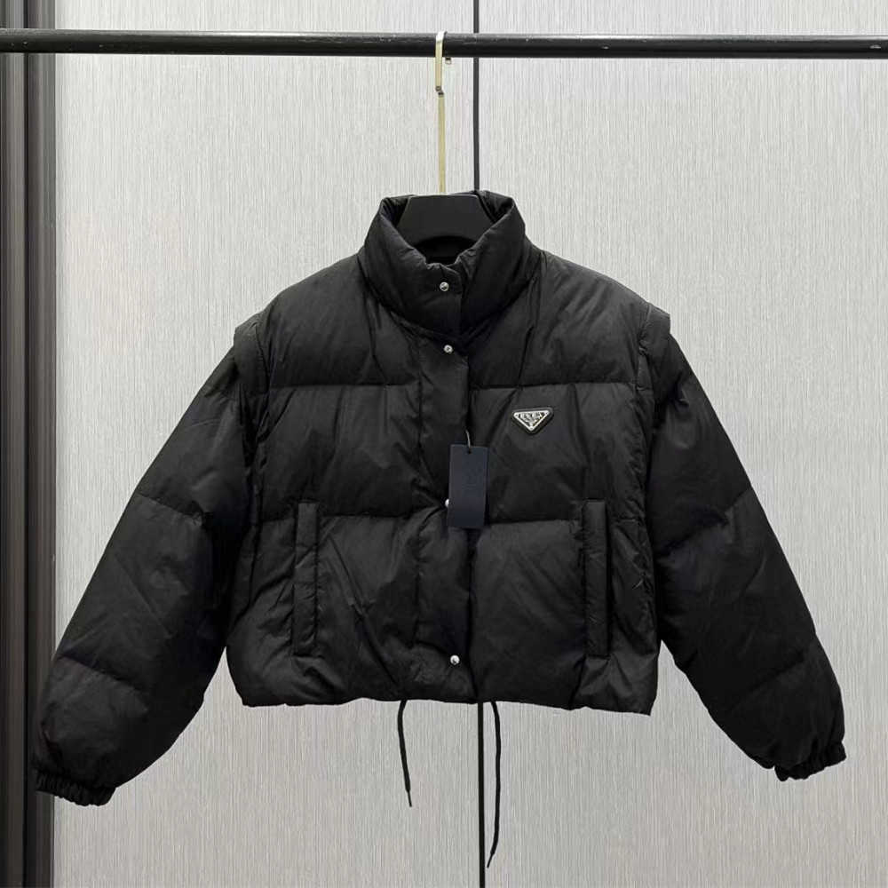 Puffer Down Jacket For Women Winter Designer Short Coat Stand Collar Detachable Sleeves
Puffer Down Jacket For Women Winter Designer Short Coat Stand Collar Detachable Sleeves