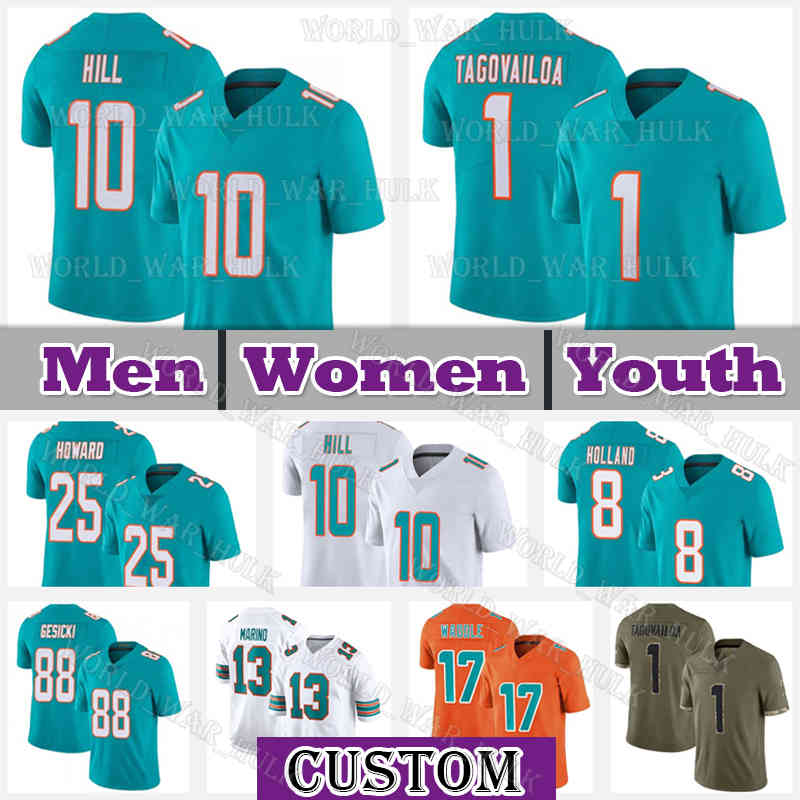 1 Tua Tagovailoa Football Jersey 10 Tyreek Hill 13 Dan Marino Jaylen Waddle 88 Mike Gesicki 99 Jason Taylor 55 Jerome Baker Miami Dolphins Xavien Howard Jevon Holland, Men custom (h t)
1 Tua Tagovailoa Football Jersey 10 Tyreek Hill 13 Dan Marino Jaylen Waddle 88 Mike Gesicki 99 Jason Taylor 55 Jerome Baker Miami Dolphins Xavien Howard Jevon Holland, Men custom (h t)