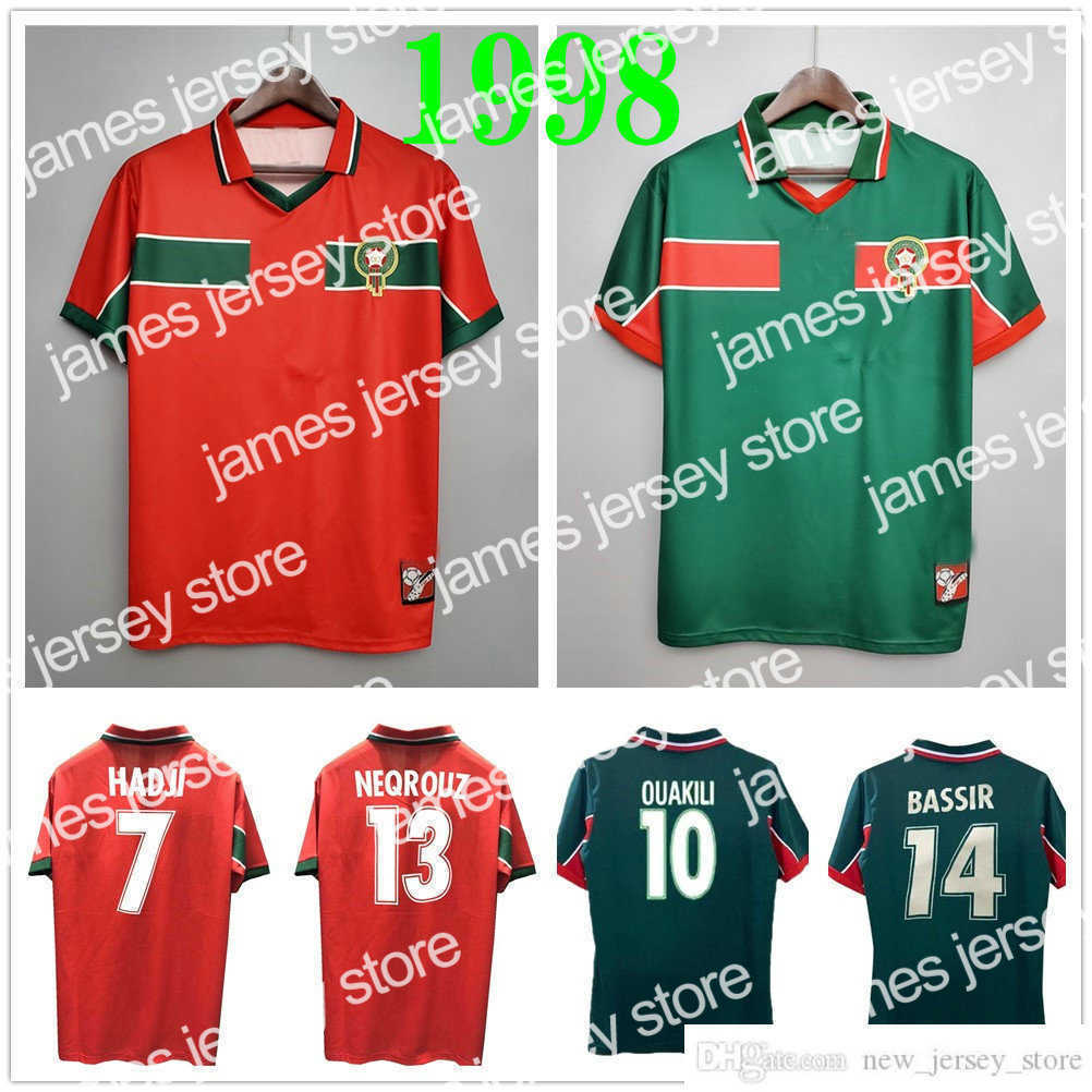 Soccer Jerseys 1998 World Cup Retro Morocco Soccer Jerseys 98 99 Maroc Home Away Hadji BASSIR OUAKILI NEQROUZ ABRAMI Custom Vintage Cassic Football Shirts, Green
Soccer Jerseys 1998 World Cup Retro Morocco Soccer Jerseys 98 99 Maroc Home Away Hadji BASSIR OUAKILI NEQROUZ ABRAMI Custom Vintage Cassic Football Shirts, Green