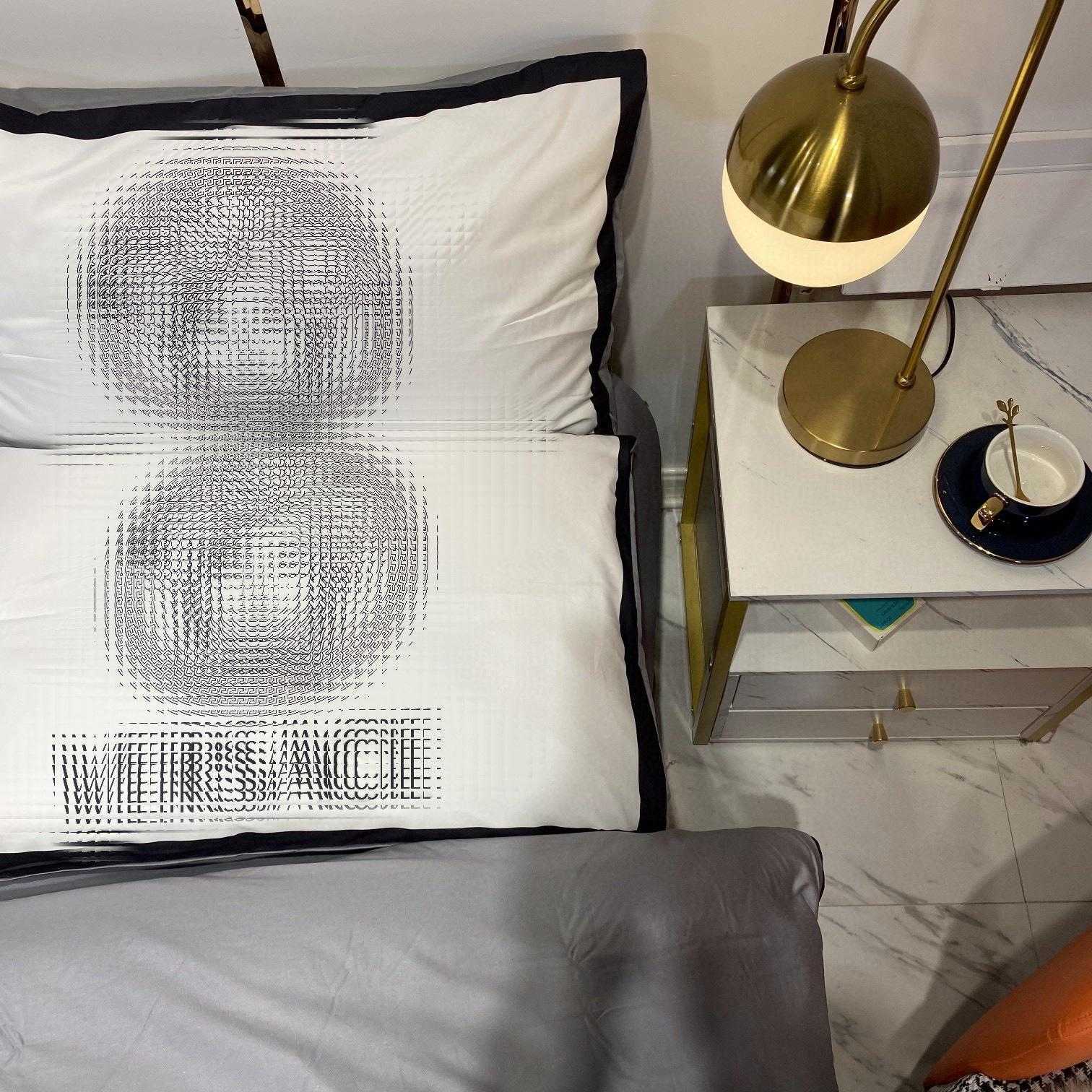Designer King Size Bedding Sets 4pcs/set Printed Silk Queen Duvet Cover Bed Sheet Fashion Pillowcases High Quality