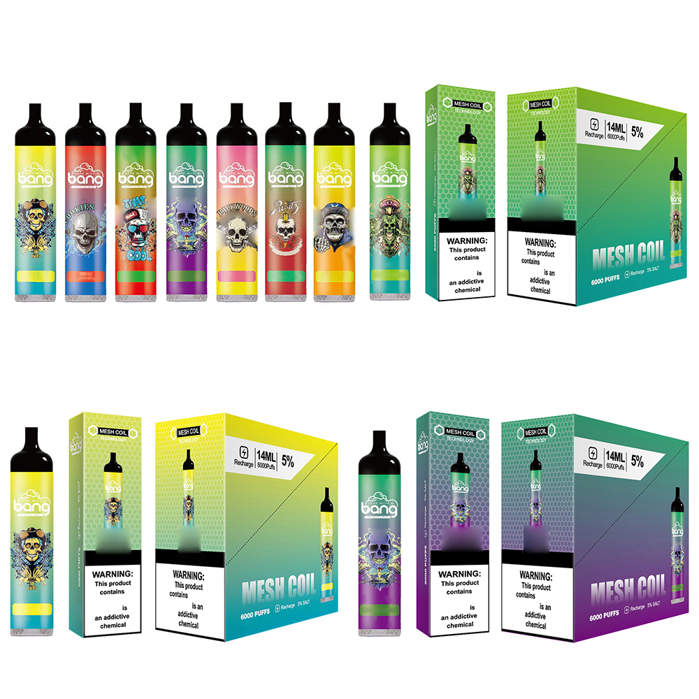 Authentic Bang Mesh Coil Disposable E cigarettes 6000 Puffs Vape Pen 14ml Pre-filled Pods Cartridge 850mAh Rechargeable Battery xxl duo max pro box elux tornado
Authentic Bang Mesh Coil Disposable E cigarettes 6000 Puffs Vape Pen 14ml Pre-filled Pods Cartridge 850mAh Rechargeable Battery xxl duo max pro box elux tornado