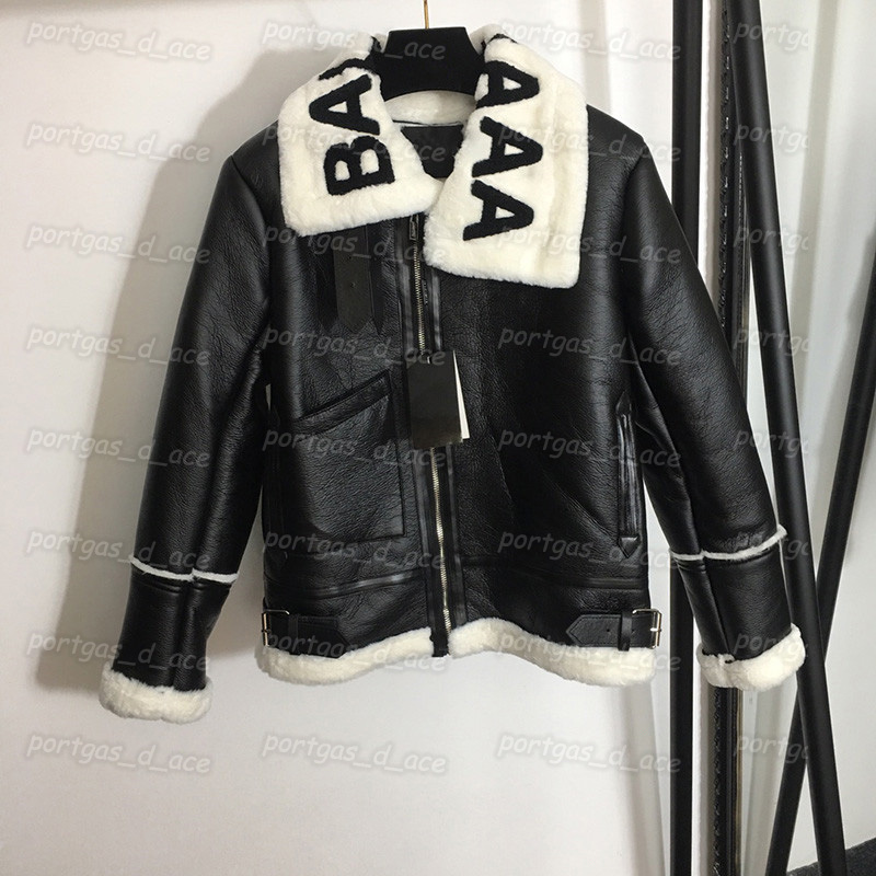 Womens PU Leather Coat Lambswool Fur Collar balenciga Jacket Winter Plush Warm Jackets, White
Womens PU Leather Coat Lambswool Fur Collar balenciga Jacket Winter Plush Warm Jackets, White